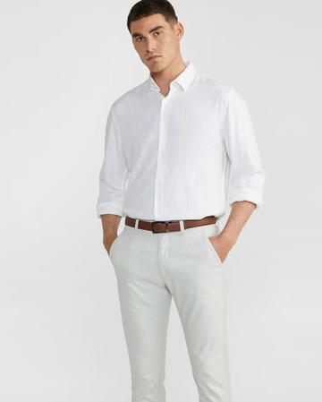 White Vincent Viscose Blend Shirt