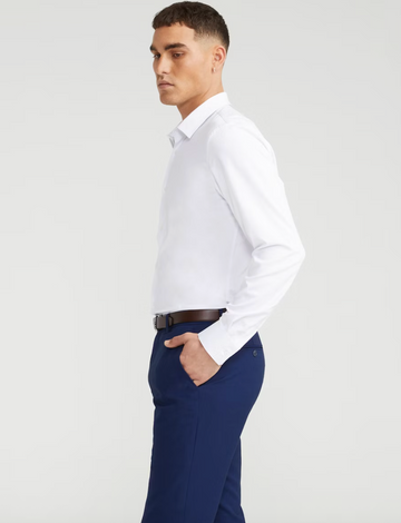 White Tech Movement Slim Dress Shirt