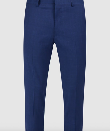 Blue Terence Check Slim Stretch Dress Pant