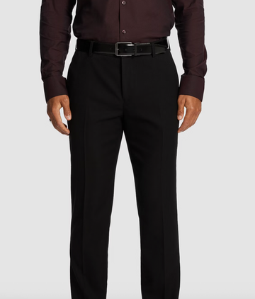 Black Carbone Slim Stretch Textured Dress Pant