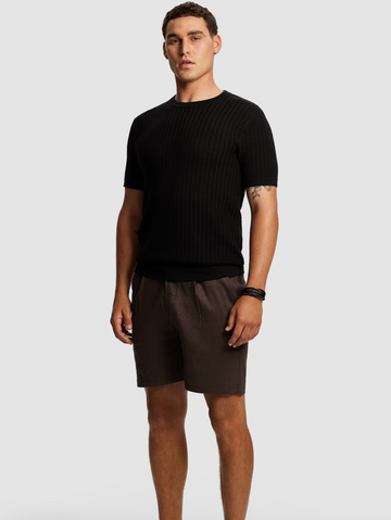 Black Theodore Knitted Tee