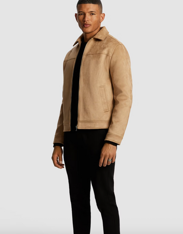 Natural Sutherland Faux Suede Jacket