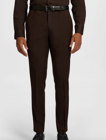 Chocolate Walster Skinny Stretch Textured Dress Pant