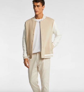 Natural Burleigh Varsity Jacket