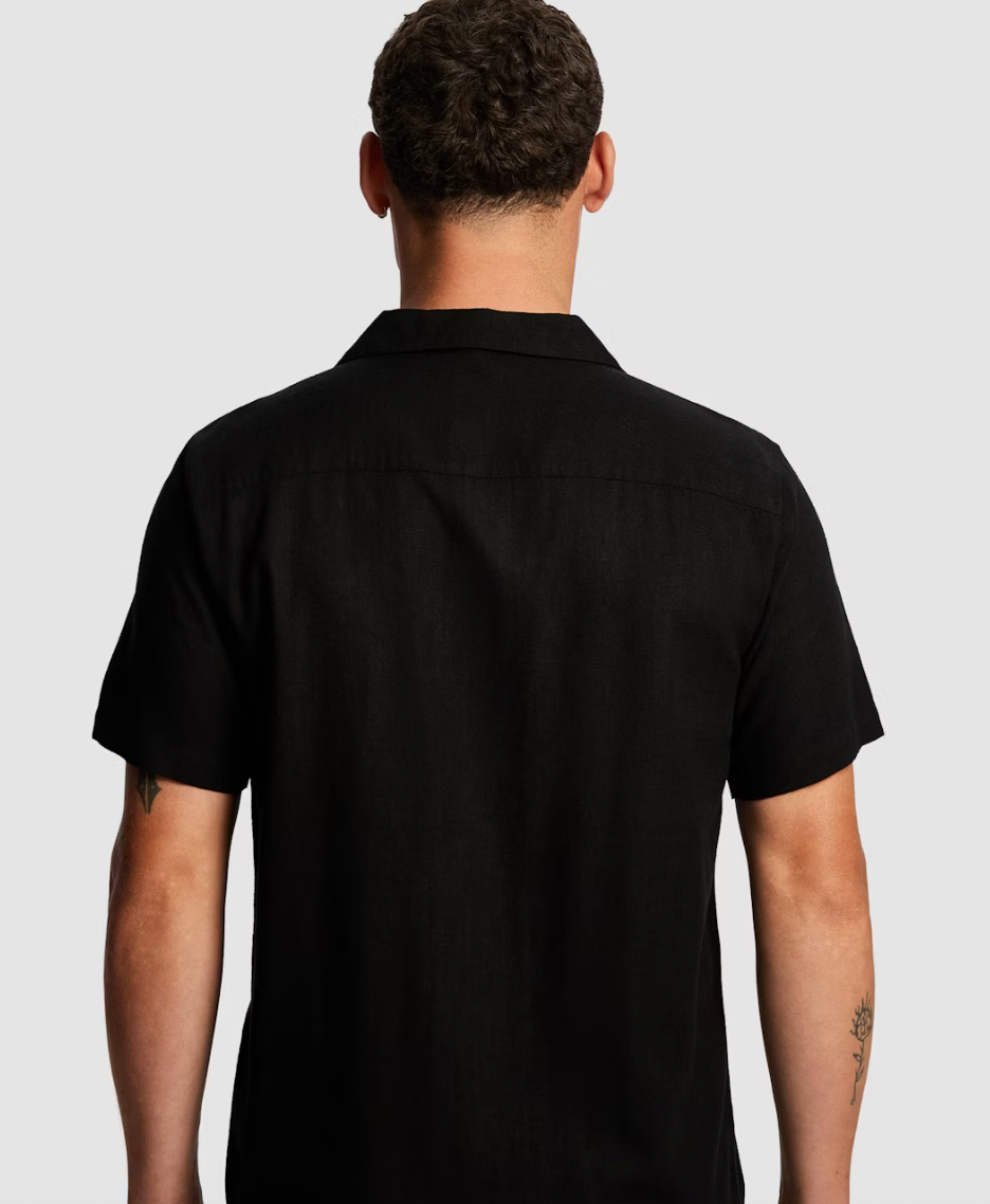 Black Mclean Viscose Linen Shirt