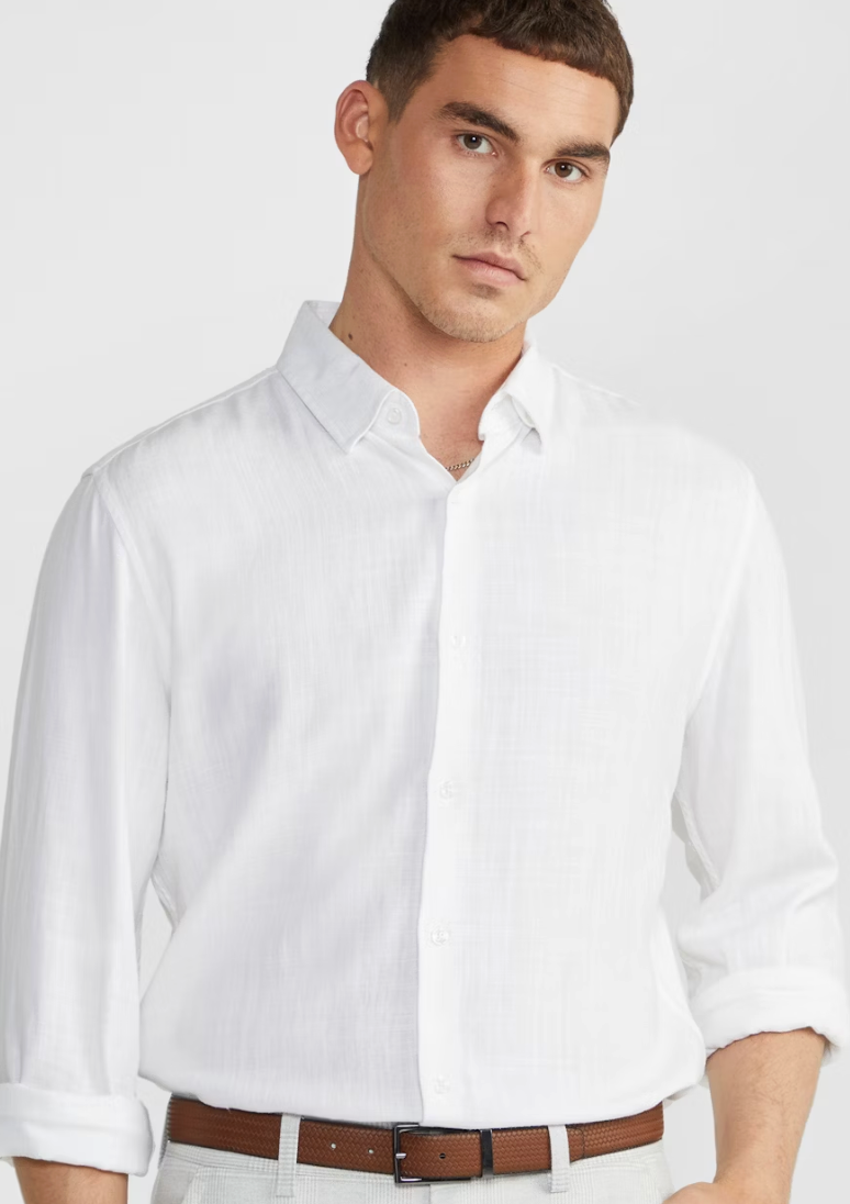 White Vincent Viscose Blend Shirt