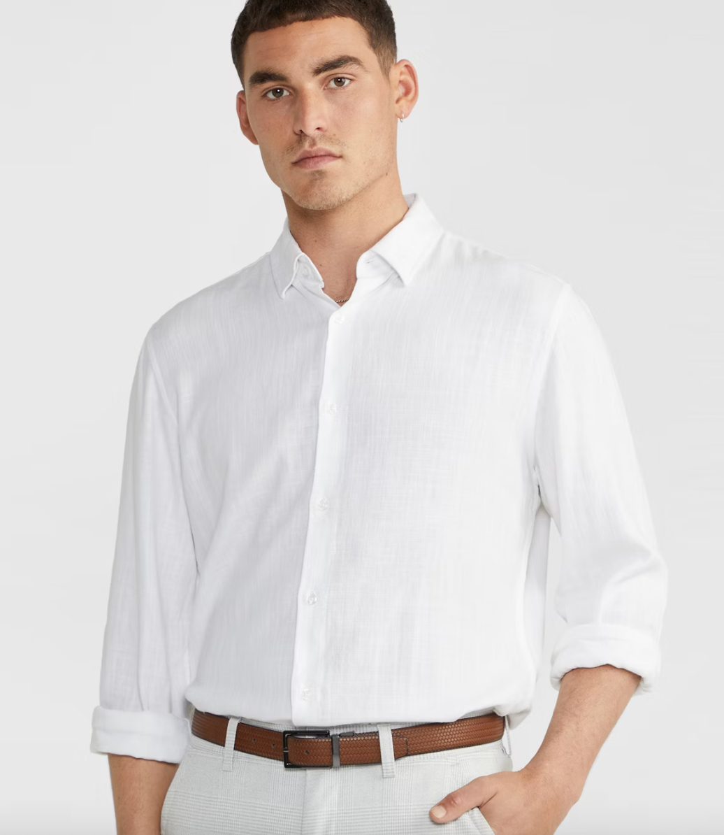 White Vincent Viscose Blend Shirt