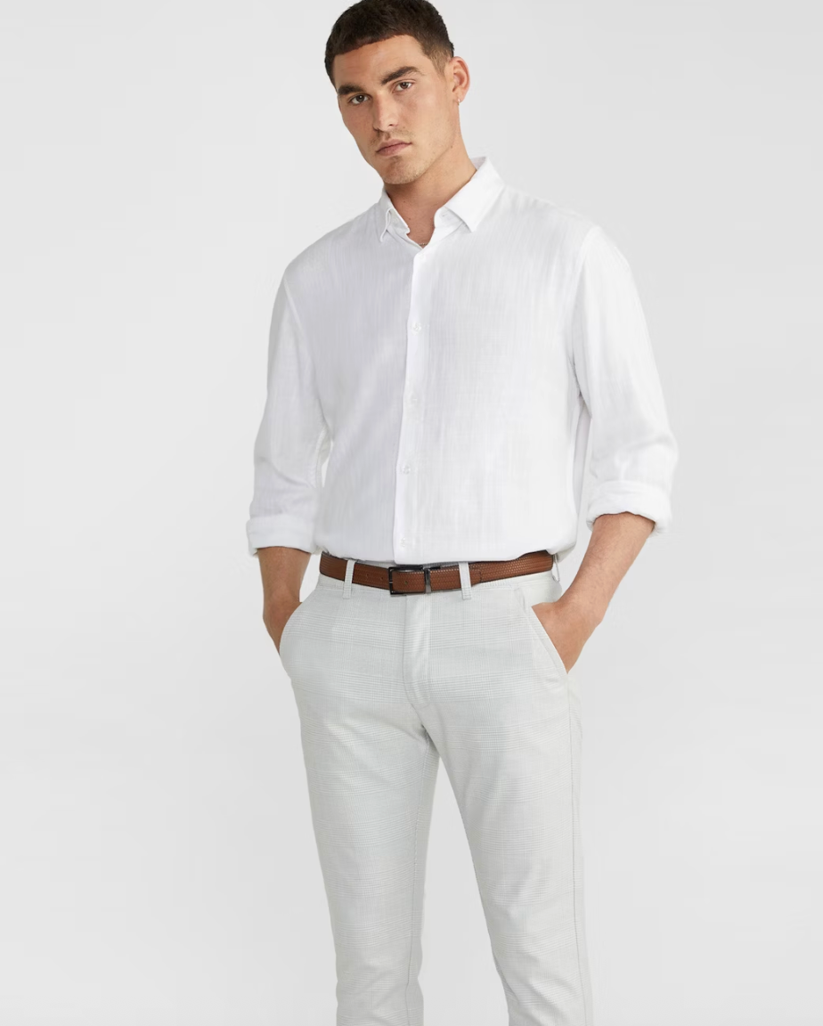 White Vincent Viscose Blend Shirt
