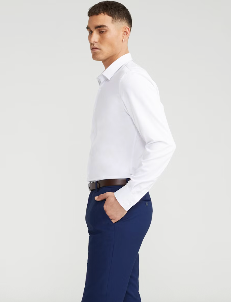 White Tech Movement Slim Dress Shirt