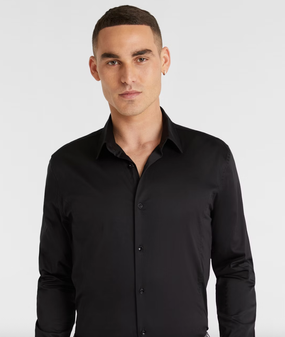 Black Hulk Plain Stretch Muscle Fit Shirt