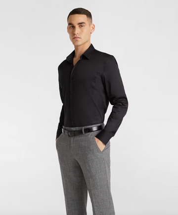 Black Hulk Plain Stretch Muscle Fit Shirt