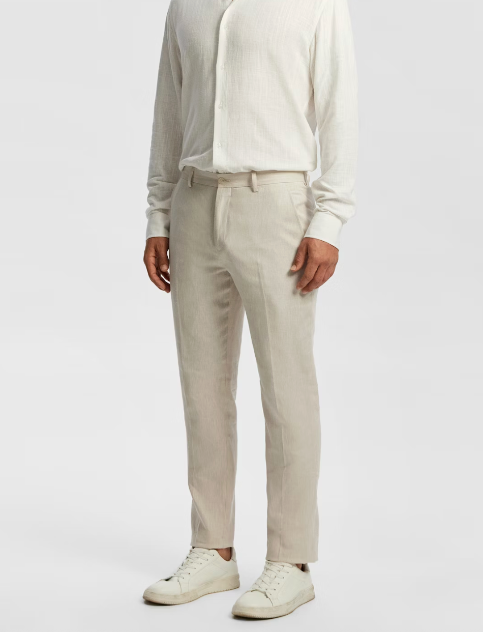 Sand Carter Stretch Linen Blend Slim Fit Dress Pant