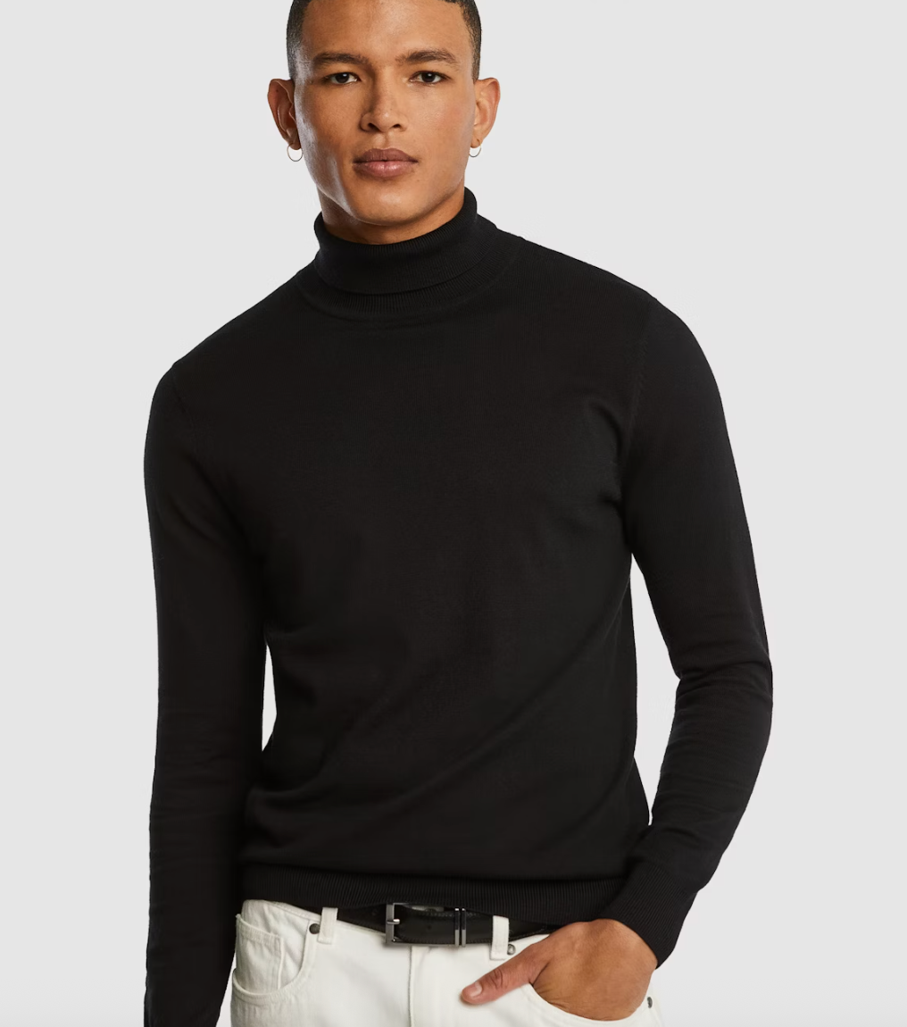 Black Gillespie Turtle Neck Knit