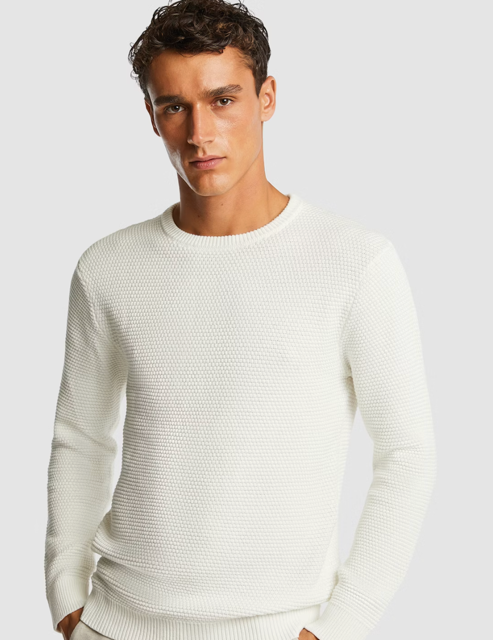 White Jayce Crew Neck Knit Jumper