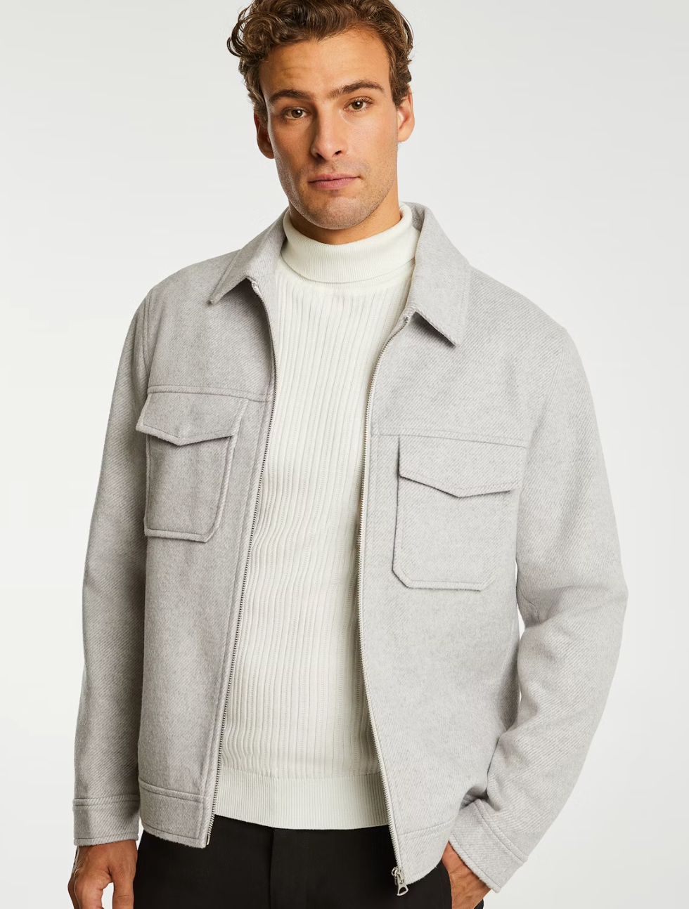 Silver Lucia Wool Melton Dress Jacket