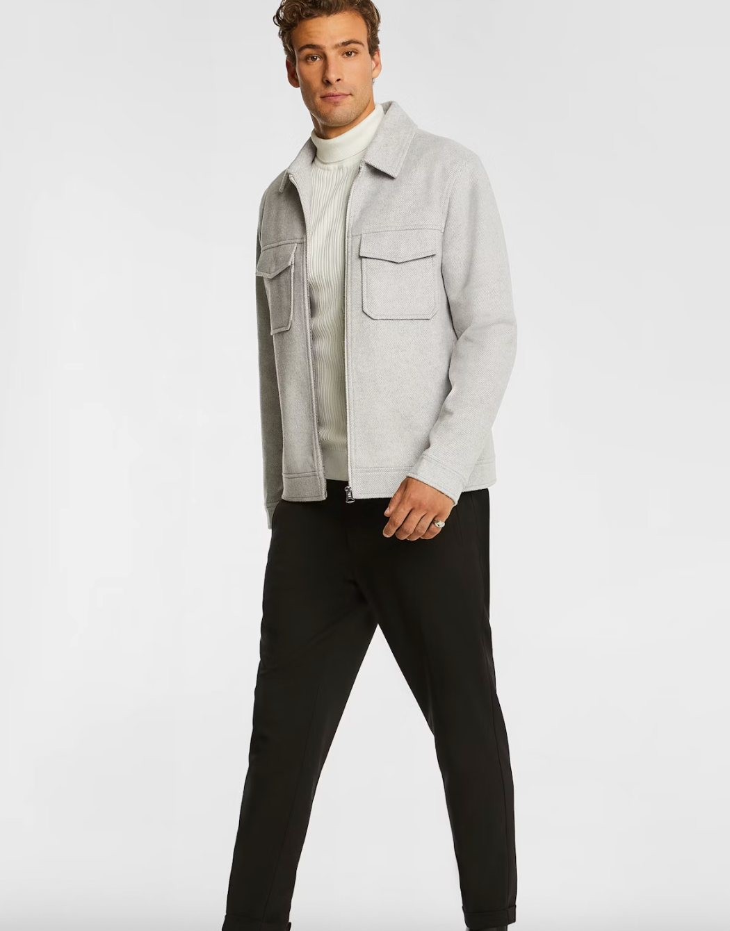 Silver Lucia Wool Melton Dress Jacket
