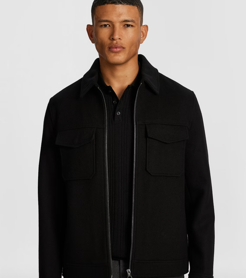 Black Luciano Premium Wool Blend Dress Jacket
