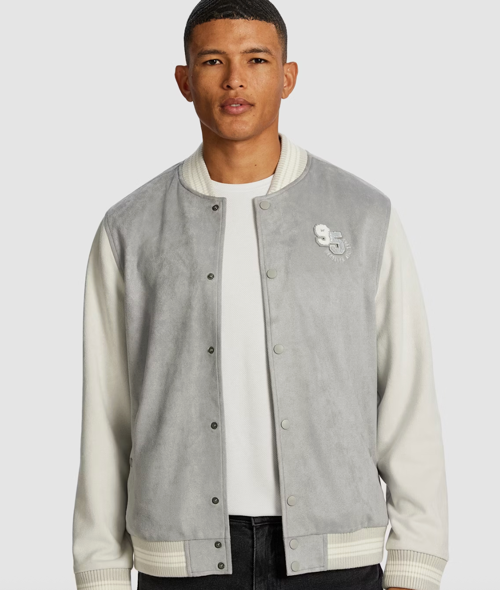 Ice Grey Yale Varsity Jacket