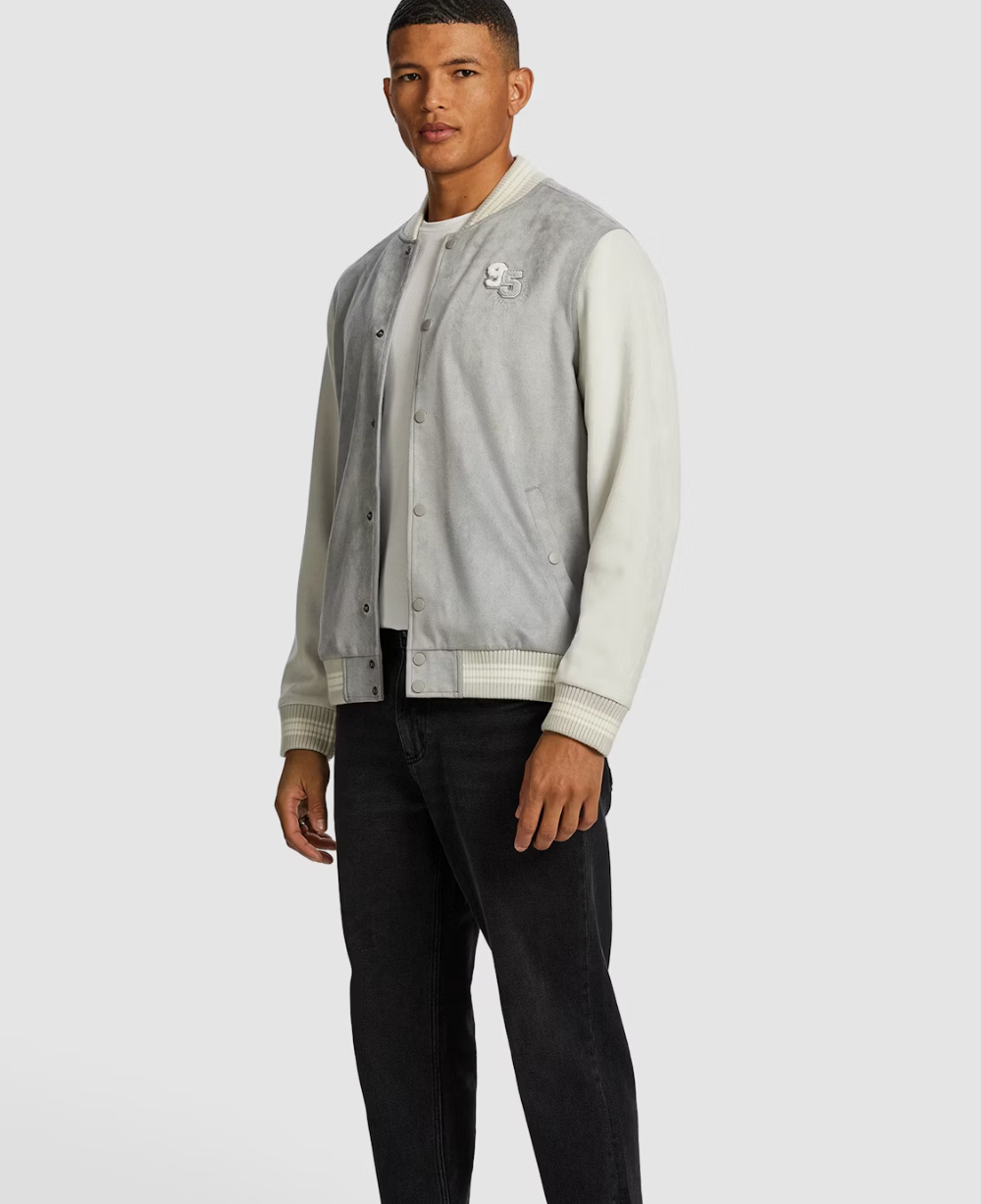 Ice Grey Yale Varsity Jacket