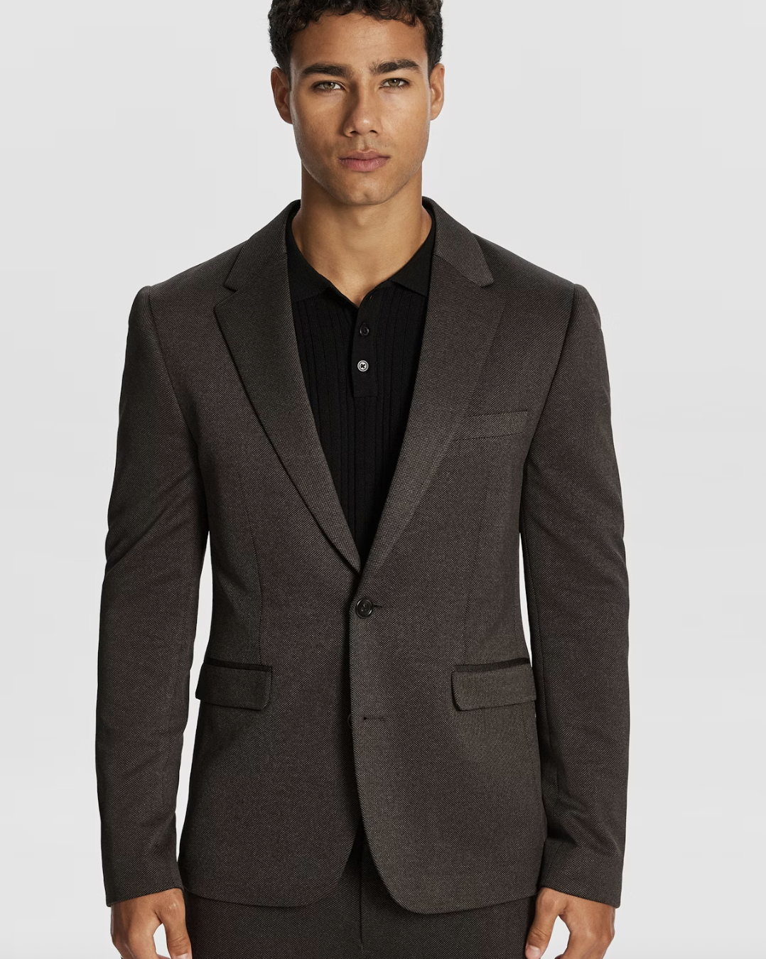 Coffee Rockford Knitted Blazer