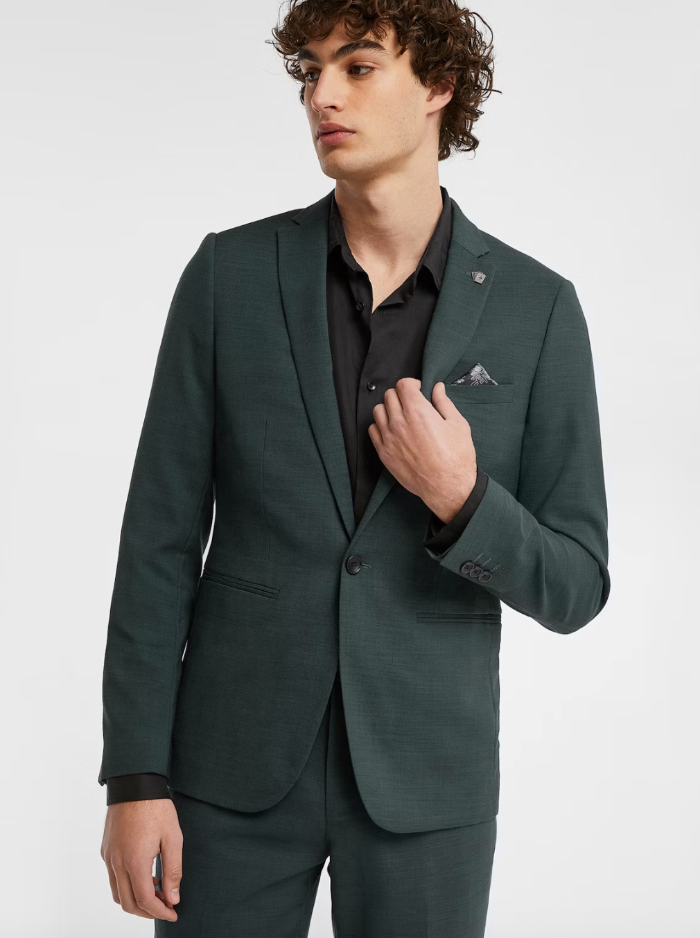 Teal Lukey Skinny Stretch Suit Jacket