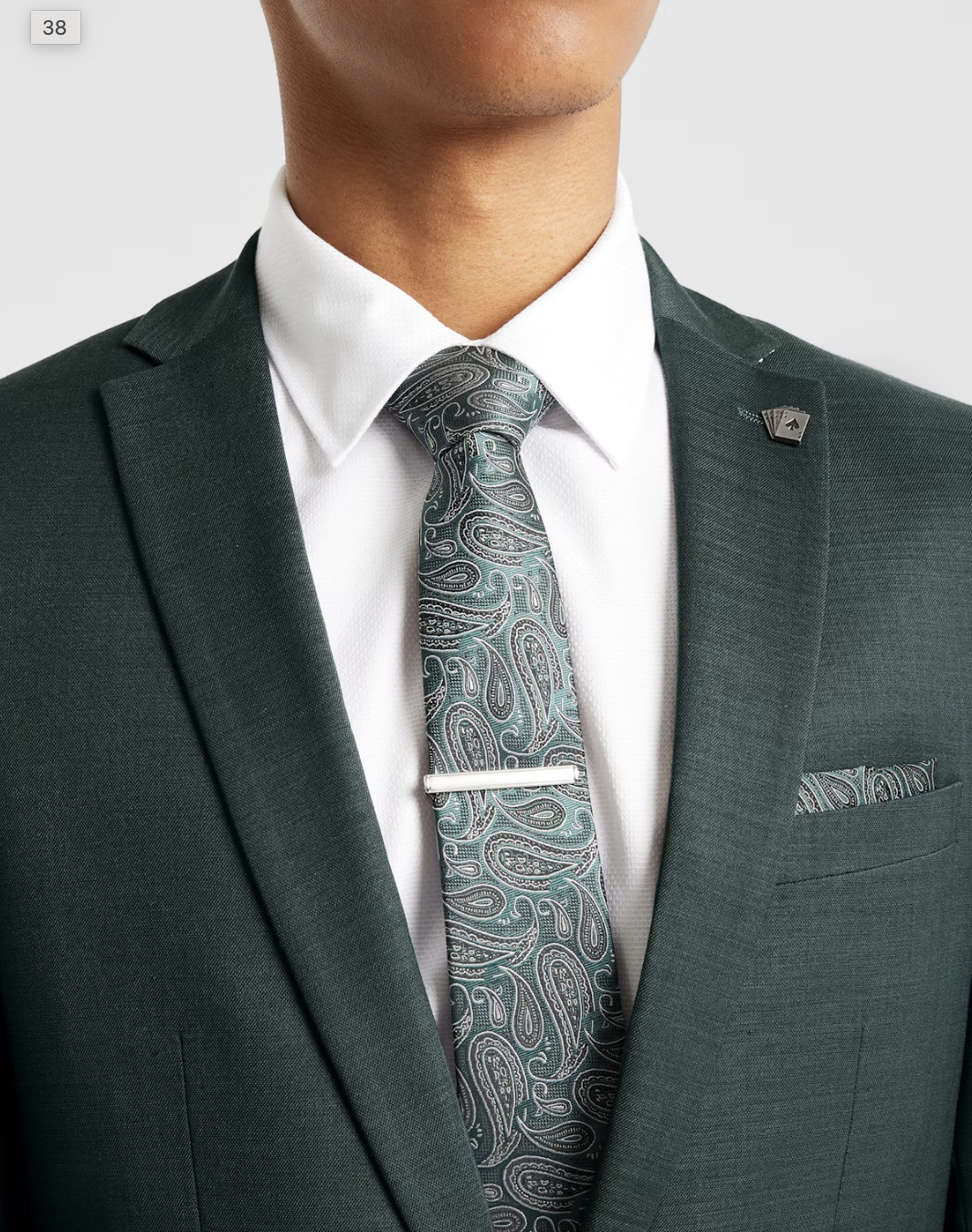 Teal Lukey Skinny Stretch Suit Jacket