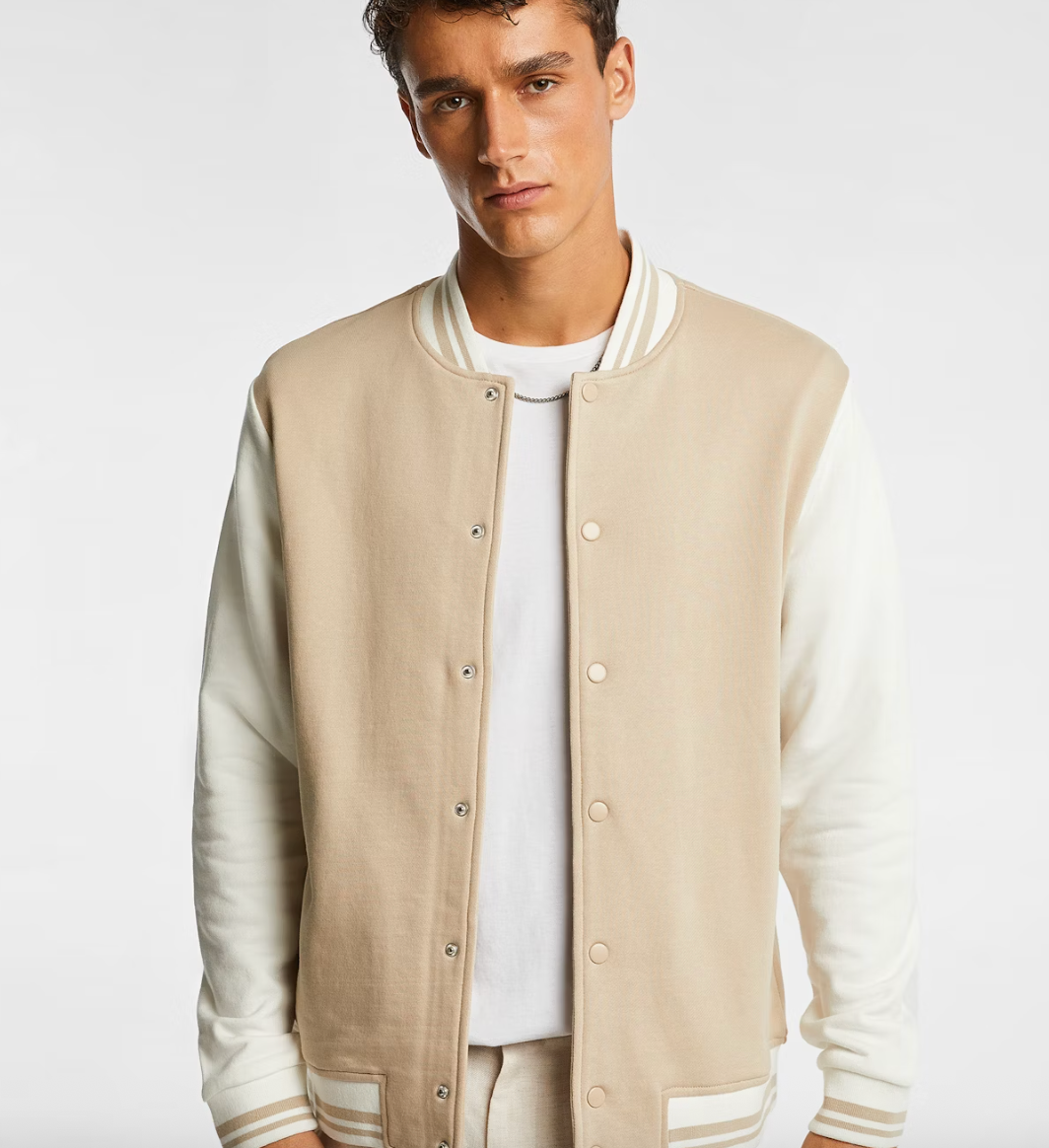 Natural Burleigh Varsity Jacket